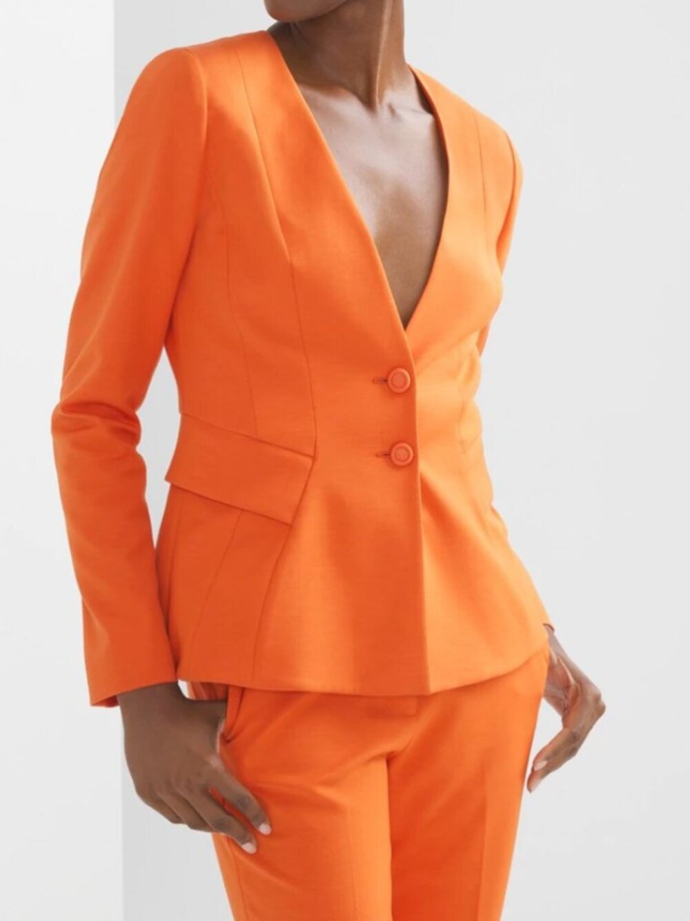 nwt WHITE HOUSE BLACK MARKET collarless signature blazer 0 p